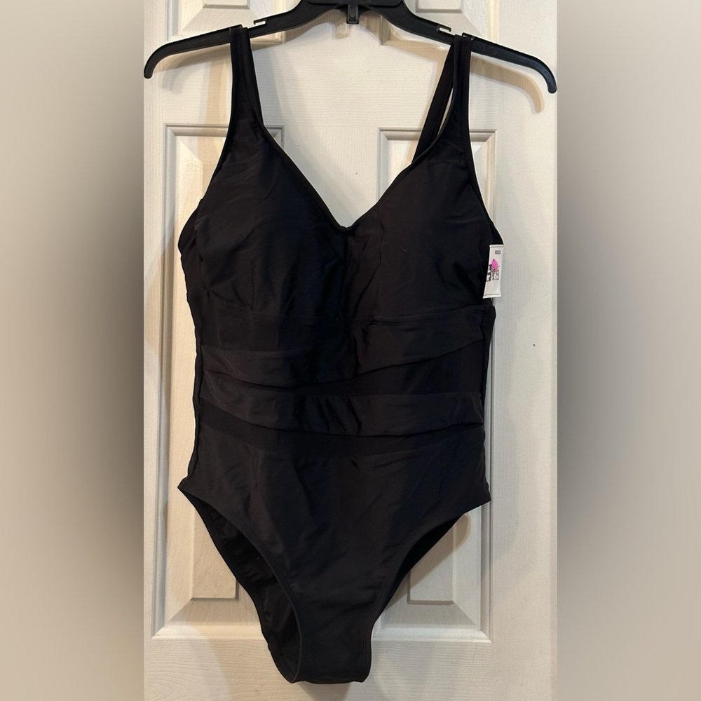 Black One Piece Swimsuit. Size 18W